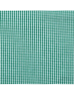 Cotton poplin fabric - Small gingham checks - Dark green 2