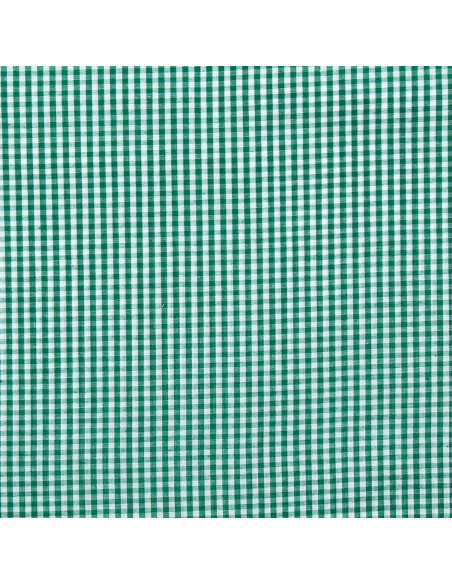 Cotton poplin fabric - Small gingham checks - Dark green