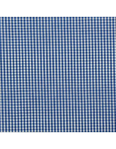 Cotton poplin fabric - Small checkered Vichy - Blue