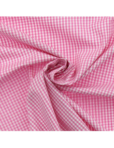 Cotton poplin fabric - Vichy small checks - Pink