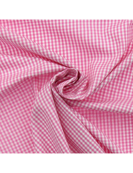 Cotton poplin fabric - Vichy small checks - Pink