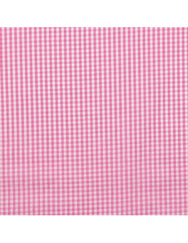 Cotton poplin fabric - Vichy small checks - Pink