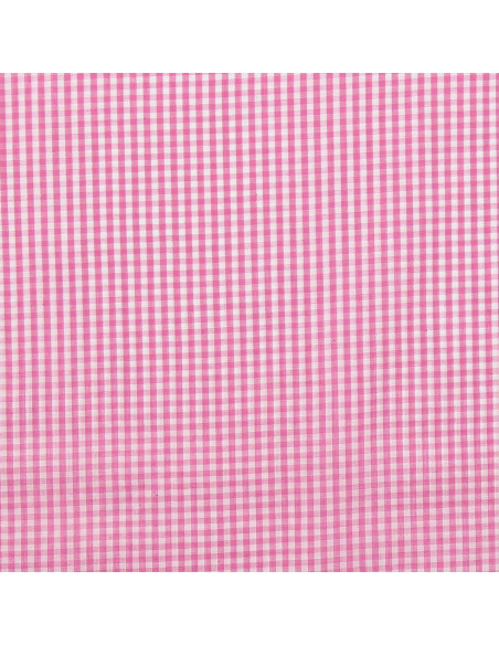 Cotton poplin fabric - Vichy small checks - Pink