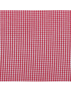 Cotton poplin fabric - Small gingham checks - Raspberry 2