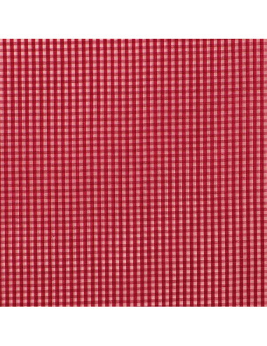 Cotton poplin fabric - Small gingham checks - Red