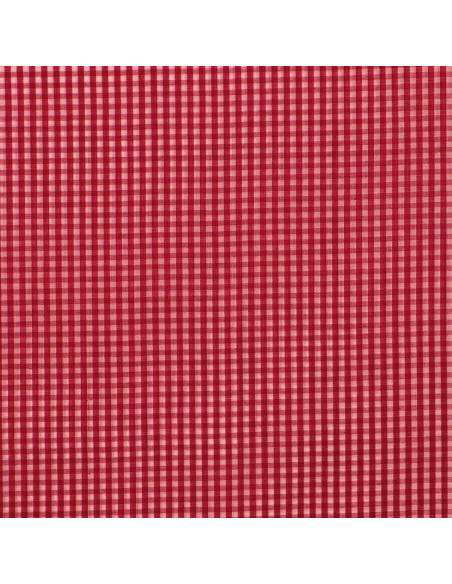 Cotton poplin fabric - Small gingham checks - Red