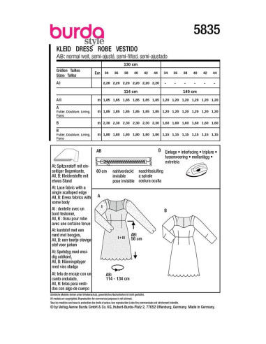 Dress pattern - Burda 5835