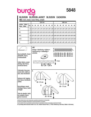 Jacket pattern - Burda 5848
