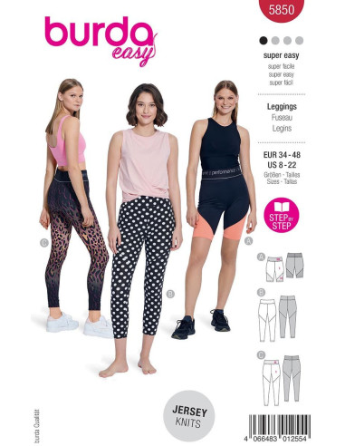 Leggings pattern - Burda 5850