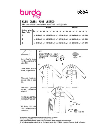 Dress pattern - Burda 5854