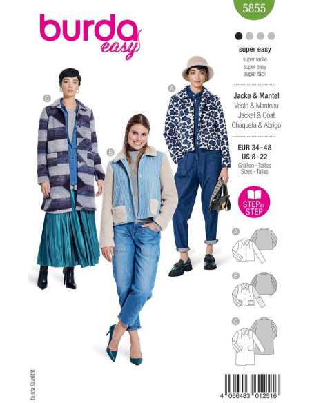Jacket and coat pattern - Burda 5855