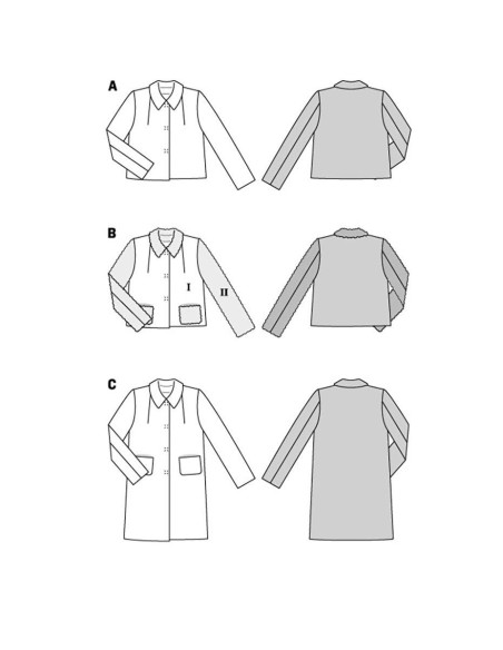 Jacket and coat pattern - Burda 5855