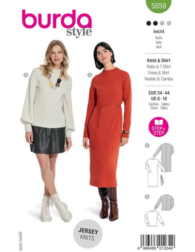 Dress and T-shirt pattern - Burda 5859