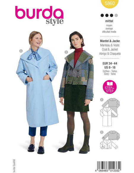 Jacket and coat pattern - Burda 5860