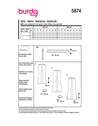 Pants pattern - Burda 5874