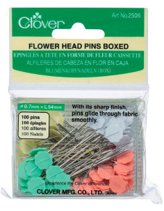 Box of 100 flower-shaped head pins Clover