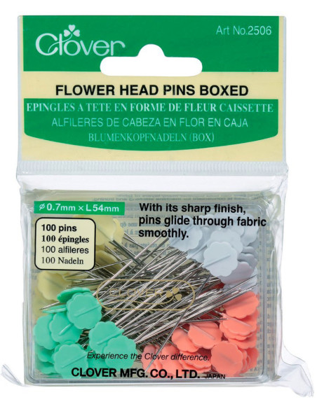 Box of 100 flower-shaped head pins Clover
