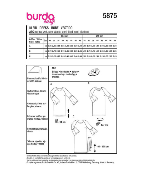 Dress pattern - Burda 5875