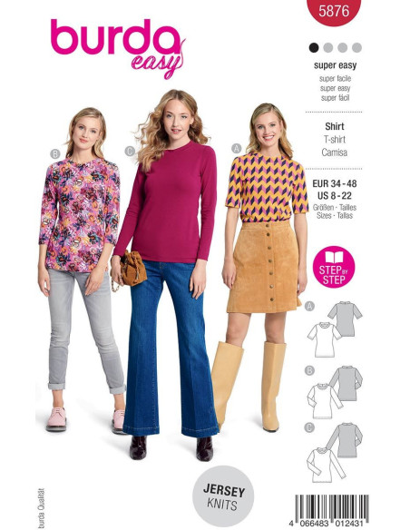 T-shirt Pattern - Burda 5876