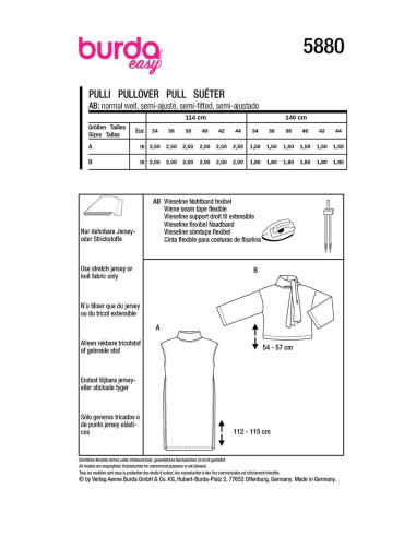 Sweater pattern - Burda 5880