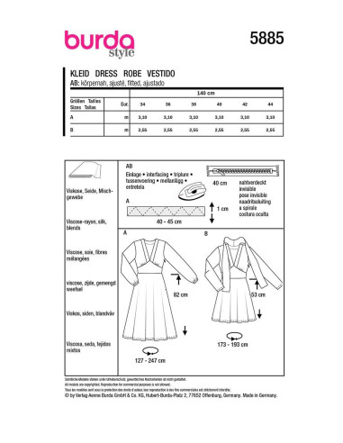 Dress pattern - Burda 5885