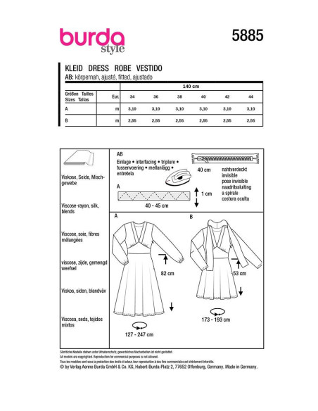 Dress pattern - Burda 5885