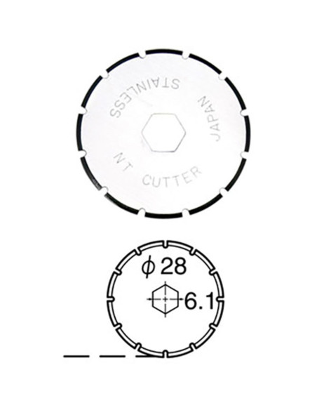 2 perforated replacement blades for NT Cutter 28 mm retractable cutter
