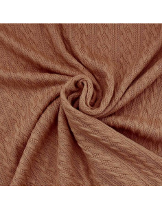 Dark beige jacquard knit fabric