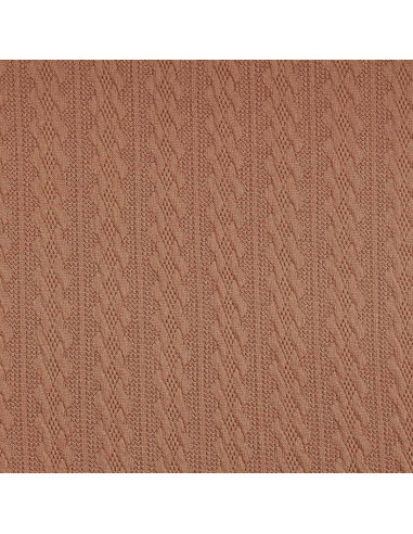 Dark beige jacquard knit fabric