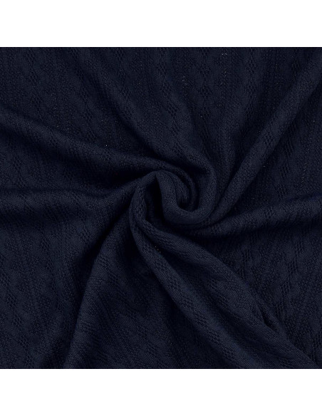 Jacquard knit fabric - Navy blue
