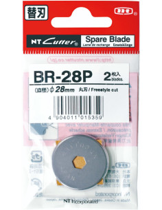 2 straight replacement blades for NT Cutter 28 mm retractable cutter