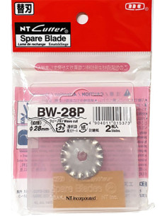 2 scalloped replacement blades for NT Cutter 28 mm retractable cutter
