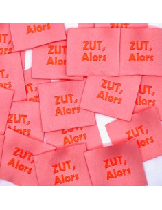 Set of 5 woven sew-on labels Zut Alors