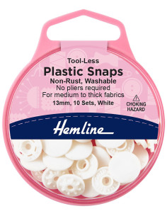 Magic snap buttons without pliers 13 mm - White