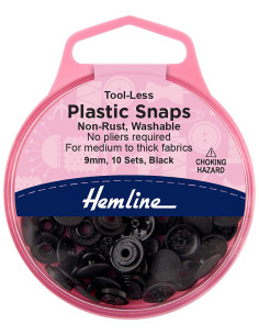 Magic snap buttons without pliers 9 mm - Black