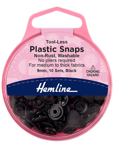 Magic snap buttons without pliers 9 mm - Black