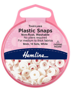 Magic snap buttons without pliers 9 mm - White