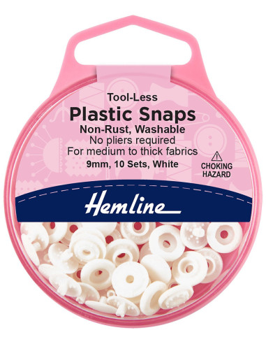 Magic snap buttons without pliers 9 mm - White