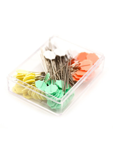 Box of 100 flower-shaped head pins Clover
