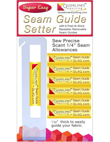 Placement rule and 6 sewing guides with adhesive