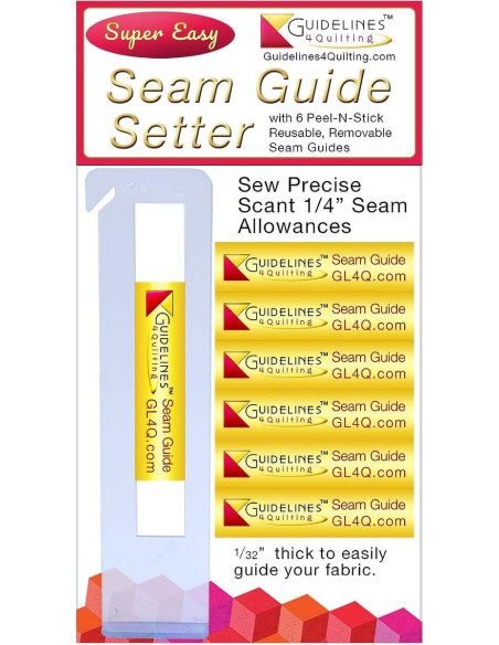 Placement rule and 6 sewing guides with adhesive