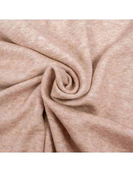 Light pink angora knit fabric