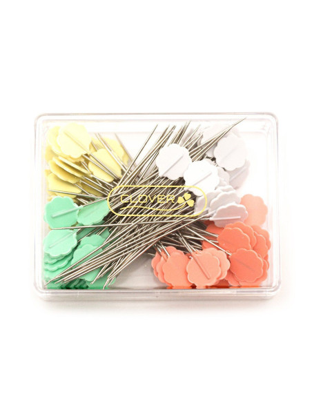 Box of 100 flower-shaped head pins Clover
