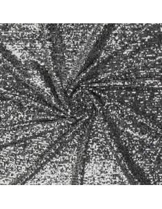Dark gray stretch sequin fabric