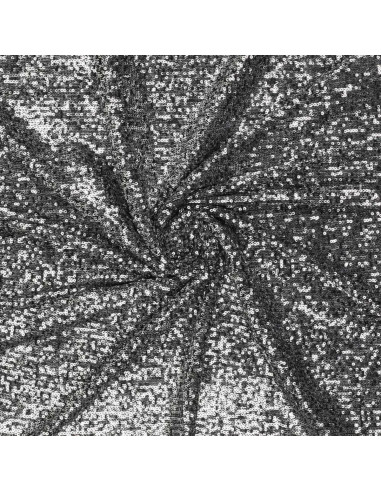 Dark gray stretch sequin fabric