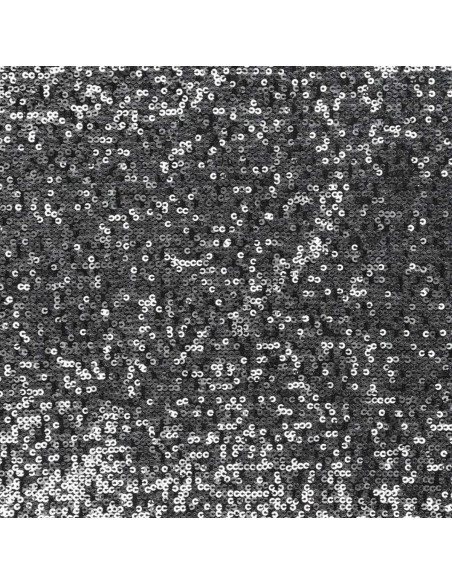 Dark gray stretch sequin fabric