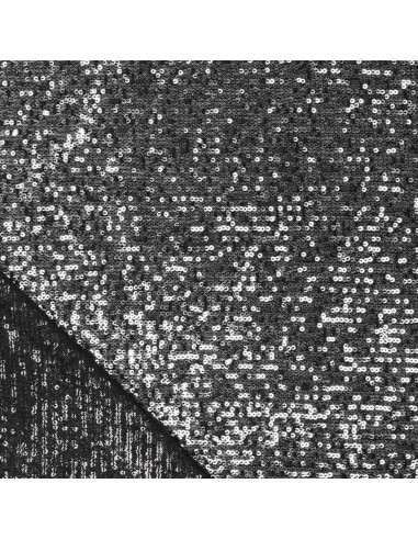 Dark gray stretch sequin fabric