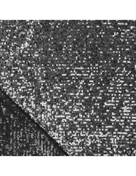 Dark gray stretch sequin fabric