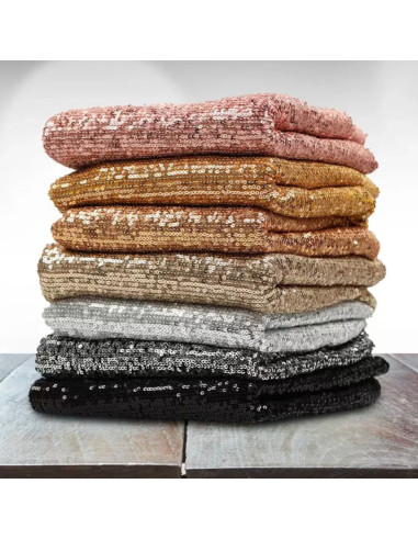 Dark gray stretch sequin fabric