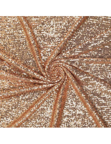 Dark gold stretch sequin fabric